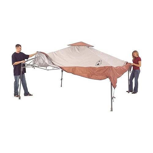 콜맨 Coleman Back Home Pop-Up Canopy Tent, 13x13ft Portable Shade Shelter Sets Up in 3 Minutes with UPF 50+ Sun Protection, Great for Campsite, Park, Backyard, Tailgates, Beach, Festivals, & More