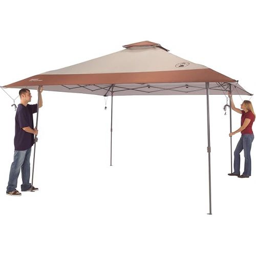 콜맨 Coleman Back Home Pop-Up Canopy Tent, 13x13ft Portable Shade Shelter Sets Up in 3 Minutes with UPF 50+ Sun Protection, Great for Campsite, Park, Backyard, Tailgates, Beach, Festivals, & More