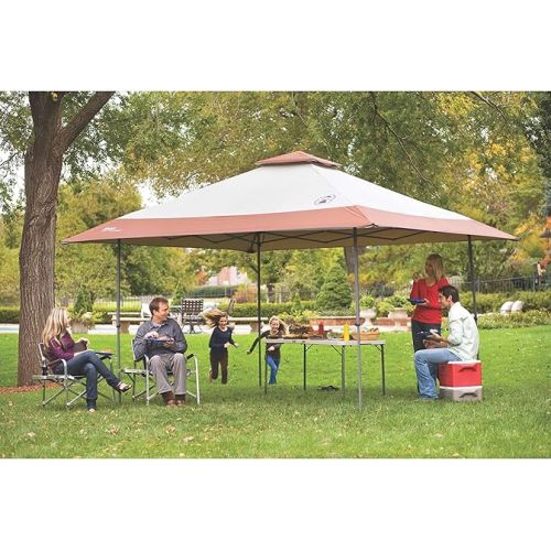 콜맨 Coleman Back Home Pop-Up Canopy Tent, 13x13ft Portable Shade Shelter Sets Up in 3 Minutes with UPF 50+ Sun Protection, Great for Campsite, Park, Backyard, Tailgates, Beach, Festivals, & More