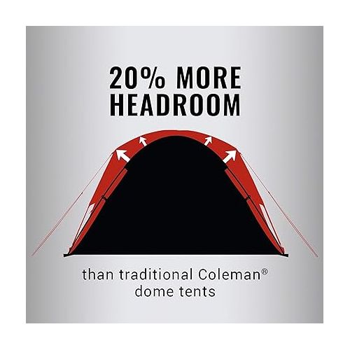 콜맨 Coleman Skydome Camping Tent with Dark Room Technology, 4/6/8/10 Person Family Tent Sets Up in 5 Minutes and Blocks 90% of Sunlight, Weatherproof Tent with Extra Storage and Ventilation