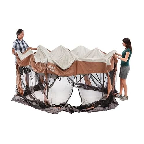 콜맨 Coleman Back Home Screen Canopy Tent with Instant Setup, Outdoor Gazebo for Bug-Free Lounging, Shelter Fits Over Picnic Tables for Parties, Events, Tailgating, Picnics, & More