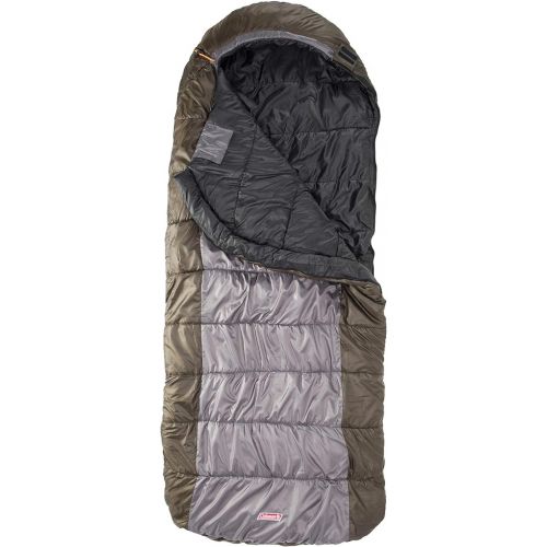 콜맨 Coleman Big Basin Cold-Weather Sleeping Bag, 15°F Big & Tall Camping Sleeping Bag for Adults, Adjustable Hood and Fleece-Lined Footbox for Warmth and Ventilation, Fits Adults up to 6ft 6in Tall