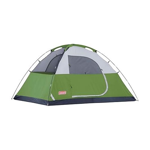 콜맨 Coleman Dome Camping Tent | Sundome Outdoor Tent with Easy Set Up, Green, 6 Person