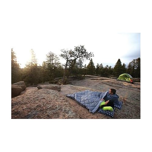 콜맨 Coleman Tandem 3-in-1 Double Sleeping Bag, 45°F Queen Sized Sleeping Bag for Adults, Warm and Comfortable XL Sleeping Bag for Camping