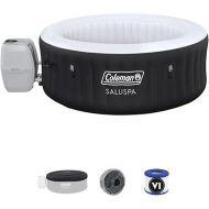 Coleman SaluSpa AirJet 2 to 4 Person Round Inflatable Hot Tub Portable Outdoor Spa with 60 Soothing AirJets and Insulated Cover, Black