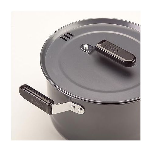 콜맨 Coleman 6-Piece Steel Family Camping Cookware Set, Includes Frying Pan, Sauce Pan, & Stock Pot, Great for Camping, Tailgating, RVs, & Outdoor Cooking