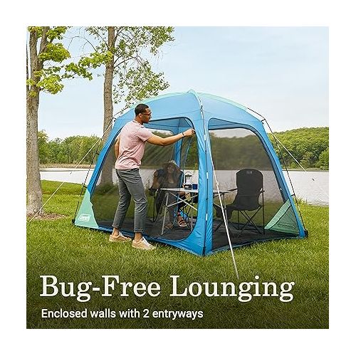 콜맨 Coleman Skyshade Screen Dome Canopy Tent, 8x8/10x10ft Portable Screen Shelter with Easy Setup for Bug-Free Lounging, Great for Beach, Yard, Picnic, Park, Camping, & More