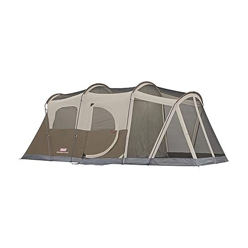 콜맨 Coleman WeatherMaster Camping Tent with Screened Porch, Weatherproof 6-Person Family Tent with Included Rainfly and Carry Bag, Easy Setup Tent with Screened-in Porch