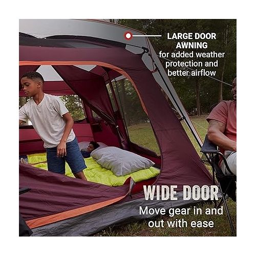 콜맨 Coleman Skylodge Camping Tent, 8/10/12 Person Weatherproof Family Tent with Convertible Screen Room, Color-Coded Poles, Room Divider, Rainfly, and Storage Pockets, Fits Multiple Queen-Sized Airbeds