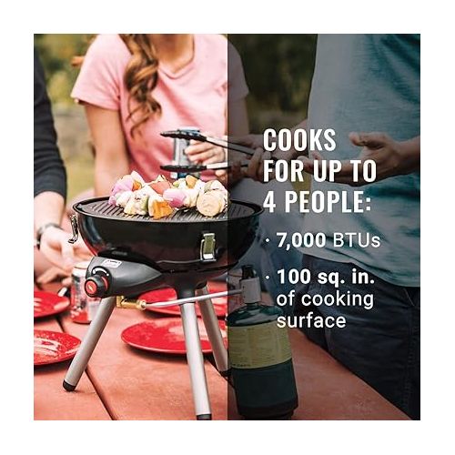 콜맨 Coleman 4-in-1 Portable Propane Camping Stove, Includes Stove, Wok, Griddle & Grill; Camping Grill with Instastart Ignition, Grease Tray, & 7000 BTUs of Power for Camping, Tailgating, Grilling