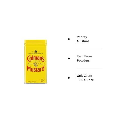 콜맨 Colman's Dry Mustard Powder, 16 Ounce