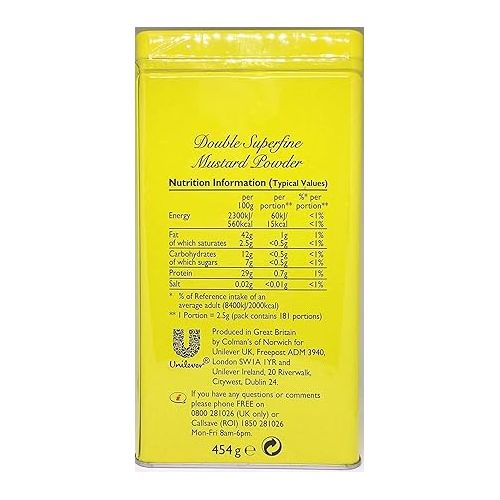 콜맨 Colman's Dry Mustard Powder, 16 Ounce