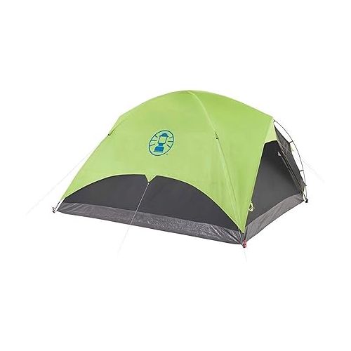 콜맨 Coleman Carlsbad Dark Room Camping Tent with Screened Porch, 4/6 Person Tent Blocks 90% of Sunlight and Keeps Inside Cool, Weatherproof Tent with Easy Setup and Screened-In Porch