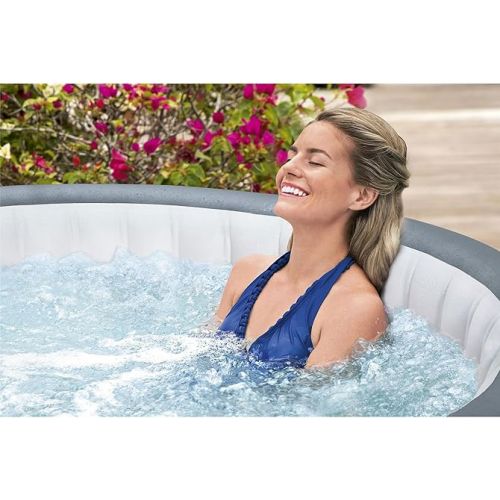 콜맨 Bestway Coleman Palm Springs 4 to 6 Person EnergySense Smart AirJet Plus Inflatable Hot Tub Outdoor Spa with 140 AirJets and Insulated Cover