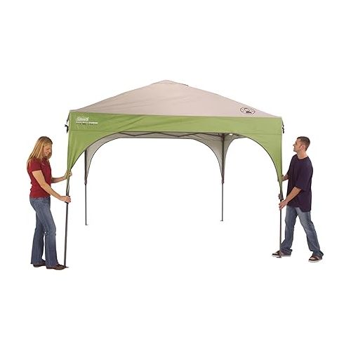 콜맨 Coleman Canopy Sun Shelter with Instant Setup, Sun Shelter with Wheeled Carry Bag Sets Up in about 3 Mins, 7x5ft, 10x10ft, or 12x12ft Canopy for Sporting Events, Tailgating, Camping, & More