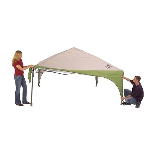 콜맨 Coleman Canopy Sun Shelter with Instant Setup, Sun Shelter with Wheeled Carry Bag Sets Up in about 3 Mins, 7x5ft, 10x10ft, or 12x12ft Canopy for Sporting Events, Tailgating, Camping, & More