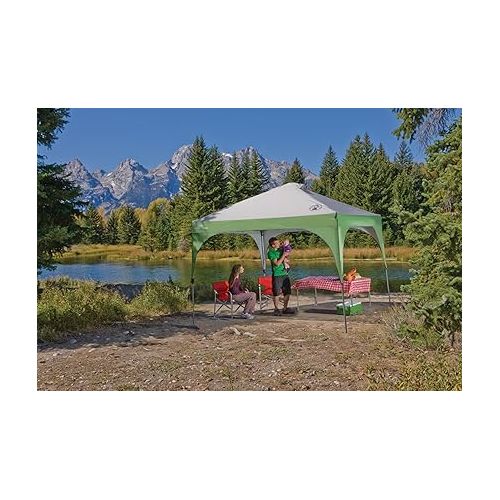 콜맨 Coleman Canopy Sun Shelter with Instant Setup, Sun Shelter with Wheeled Carry Bag Sets Up in about 3 Mins, 7x5ft, 10x10ft, or 12x12ft Canopy for Sporting Events, Tailgating, Camping, & More