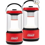 Coleman 800 Lumens LED Water-Resistant Outdoor Camping Light Lantern with 3 Lighting Modes, and BatteryGuard Protection Technology, Red (2 Pack)