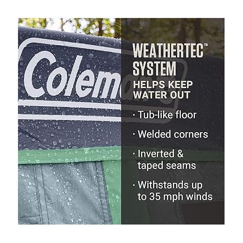 콜맨 Coleman Skylodge 10-Person Camping Tent with Instant Setup and Screened Porch, Weatherproof Family Tent with Pre-Attached Poles, Screened-in Porch, and Rainfly; Sets Up in About 1 Minute