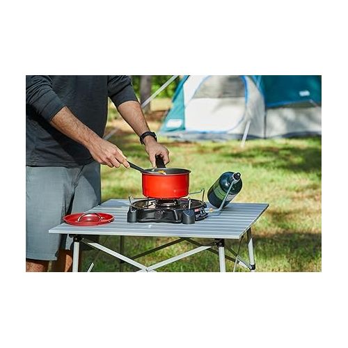 콜맨 Coleman PowerPack Propane Gas Camping Stove, 1-Burner, High-Efficiency 7500 BTU, Portable and Compact, Perfect for Camping, Hunting, and Backpacking