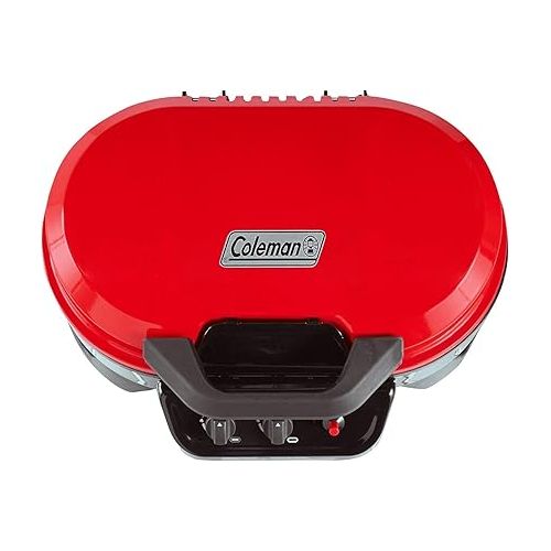 콜맨 Coleman RoadTrip 225 Portable Tabletop Propane Grill, Gas Grill with 2 Adjustable Burners, Instastart Ignition, & 11,000 BTUs of Power for Camping, Tailgating, Grilling & More