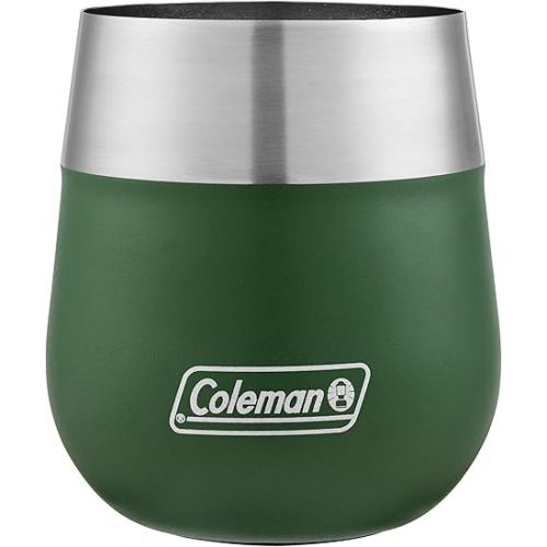 콜맨 Coleman Claret Vacuum-Insulated Stainless Steel Wine Glass, 13oz Outdoor Wine Glass for Camping, Tailgating, Beach, Picnic & Backyard Patio