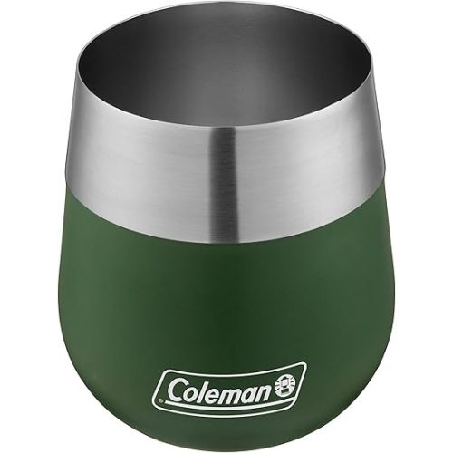 콜맨 Coleman Claret Vacuum-Insulated Stainless Steel Wine Glass, 13oz Outdoor Wine Glass for Camping, Tailgating, Beach, Picnic & Backyard Patio