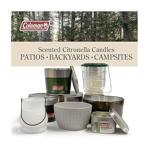 콜맨 Coleman Outdoor Citronella Candle, Decorative Conrecte Look Candle for Patio, Backyard, Outdoor, Camping Candle, Grey Candle, Up to 25 Hours Burn time, 11oz