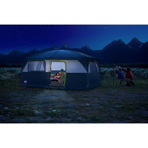 콜맨 콜맨Coleman Prairie Breeze Lighted Cabin Tent, 9-Person