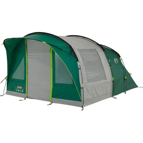 콜맨 콜맨Coleman Rocky Mountain 5+ Tunnel Tent - 5 Person, Green, with Blackout Windows