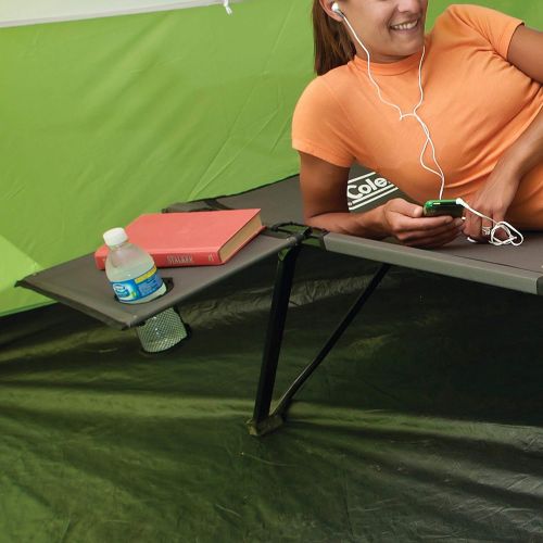 콜맨 콜맨Coleman Camping Cot with Side Table | Pack Away Folding Cot with Table and Cup Holder