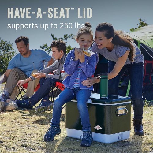 콜맨 콜맨Coleman Cooler | Steel-Belted Cooler Keeps Ice Up to 4 Days | 54-Quart Cooler for Camping, BBQs, Tailgating & Outdoor Activities