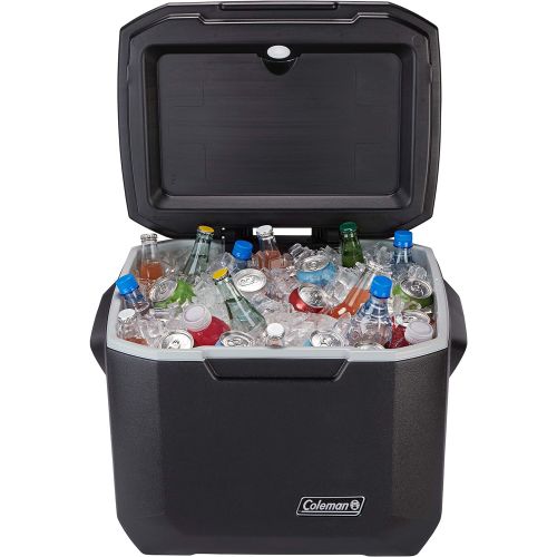 콜맨 콜맨Coleman Rolling Cooler | 50 Quart Xtreme 5 Day Cooler with Wheels | Wheeled Hard Cooler Keeps Ice Up to 5 Days, Black