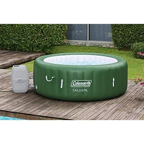 콜맨 콜맨Coleman SaluSpa Inflatable Hot Tub Spa, Green & White