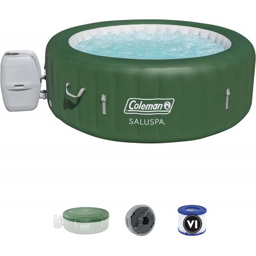 콜맨 콜맨Coleman SaluSpa Inflatable Hot Tub Spa, Green & White