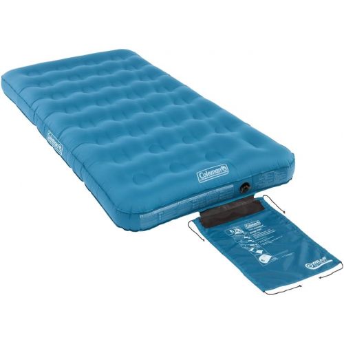 콜맨 Coleman Airbed Extra Durable Single, Camping Bed, Flocked Single Air Bed, Inflatable Air Mattress, Heavy Duty airbed, Comfort Blow up Bed for Indoor and Outdoor Use