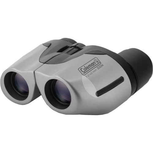 콜맨 Coleman 7-21x21 Compact Zoom Binoculars, Silver (CZ72121)
