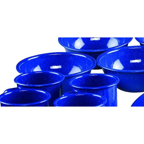 콜맨 Coleman 12-Piece Enamel Dinnerware Set, Blue