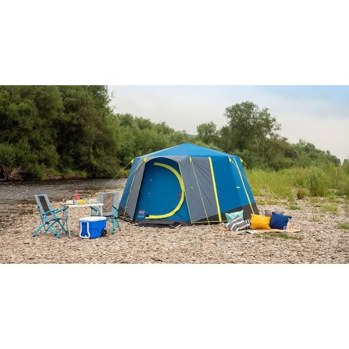 콜맨 Coleman Unisex?? Adults Octagon Blue-Lime Tent, Multicoloured, 8 Personen