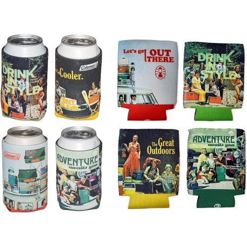 콜맨 Coleman 4 Can Holders in each Pack Throwback Collection Drink & Mug Holder Vintage Can Holder Great For Camping & Backpacking