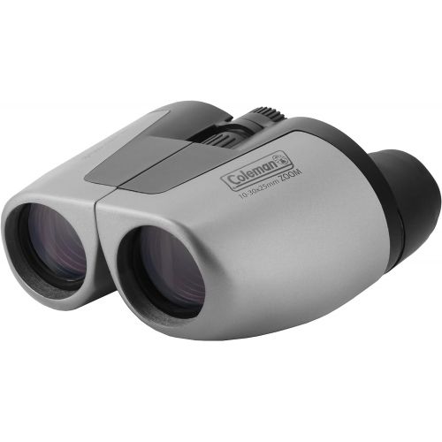 콜맨 Coleman 10-30x25 Compact Zoom Binoculars, Silver (CZ103025)
