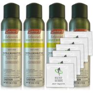 Colemen Coleman Botanicals Lemon Eucalyptus Insect Repellent DEET Free - 4oz. Continuous Spray - Pack of 4 - w/ (6) Healthandoutdoor Hand Wipes