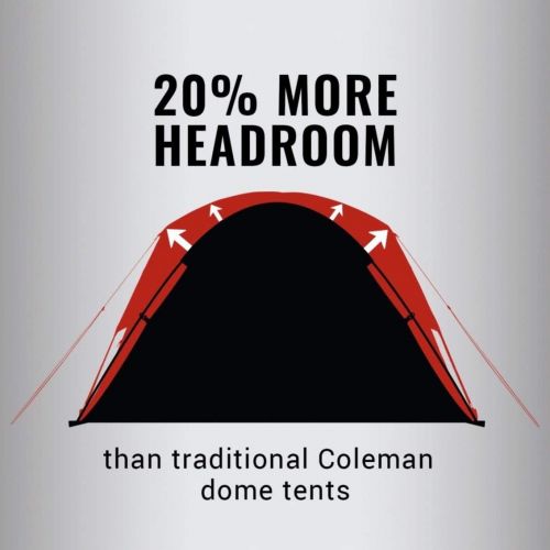 콜맨 Coleman Skydome 6 Person WeatherTec Easy Assembly Outdoor Family Camping Hiking Dome Tent, Blackberry