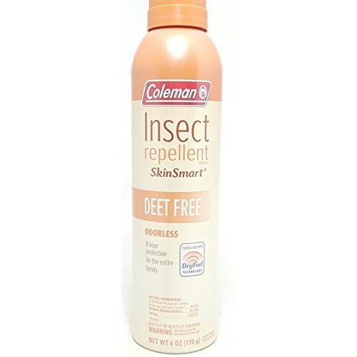 콜맨 Coleman SkinSmart DEET Free Insect Repellent Spray, 6 oz Per Can (2 Cans)