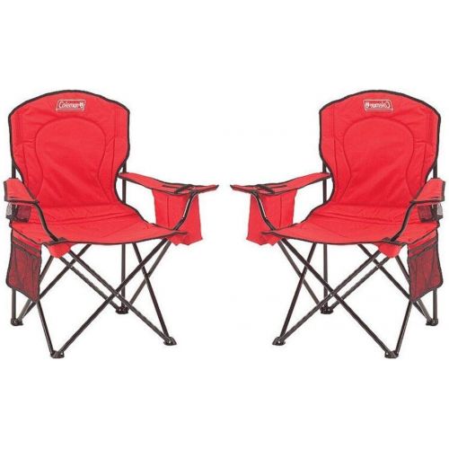 콜맨 Coleman Oversized Quad Chair with Cooler Pouch (Red/Set of 2)