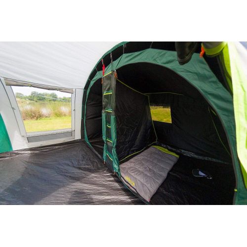 콜맨 Coleman Rocky Mountain 5 Plus Family Tent, 5 Man Tent, Blocks up to 99 Percent of Daylight, 2 Bedroom Family Tent, 100 Percent Waterproof Camping Tent for 5 Person, Also Ideal to C