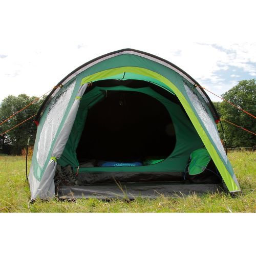 콜맨 Coleman Tent Kobuk Valley 3/4 Plus,3/4 Man Tent Blackout Bedroom Technology, Festival Essential, 1 Bedroom Family Dome Tent, 100% Waterproof Camping Tent Sewn in groundsheet