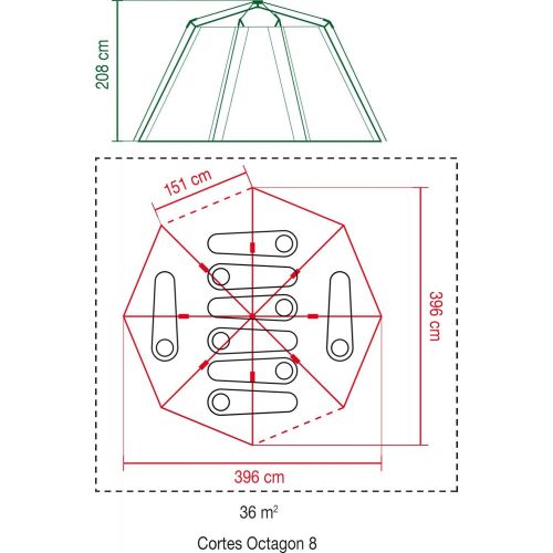 콜맨 Coleman Tent Octagon, 6 Man Festival Dome Tent, 6 Person Family Camping Tent with 360° Panoramic View, Stable Steel Pole Construction, Sewn-in Groundsheet, 100 Percent Waterproof