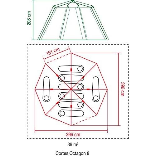 콜맨 Coleman Tent Octagon, 6 Man Festival Dome Tent, 6 Person Family Camping Tent with 360° Panoramic View, Stable Steel Pole Construction, Sewn-in Groundsheet, 100 Percent Waterproof