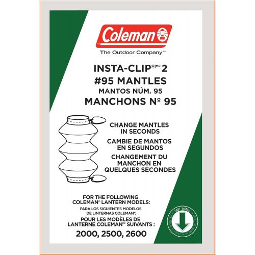 콜맨 Coleman #95 Insta-Clip Accordion Shape Mantle 2-packs of 2 (4 Total Mantles)